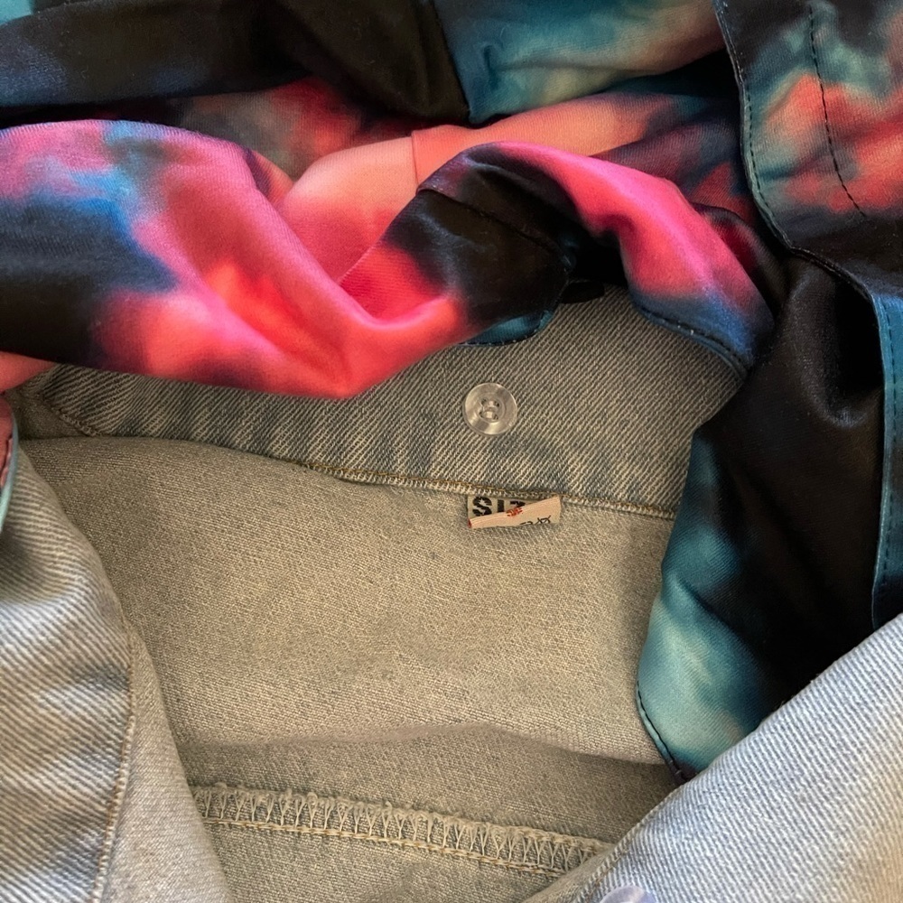 SALE!! Distressed Denim Cropped Jacket - Picture 6 of 6